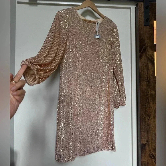 NWT Preston & York Rosa Sequin Shift Dress "Time to Sleigh" in Gold size 8 - Picture 7 of 12